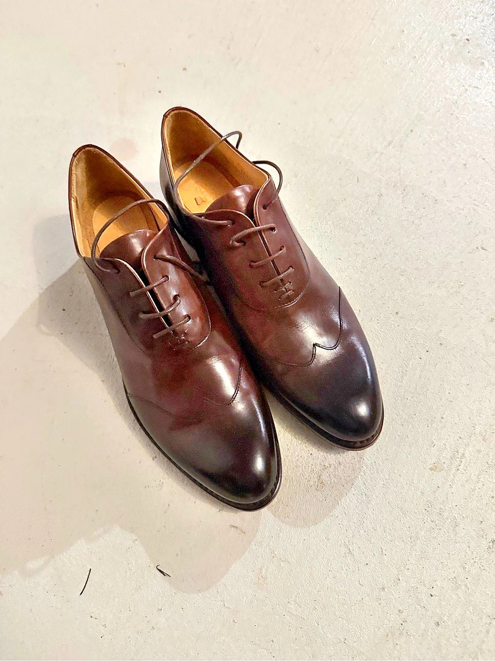 Office of Angela Scott  Brown Leather Lace-Up Oxfords
